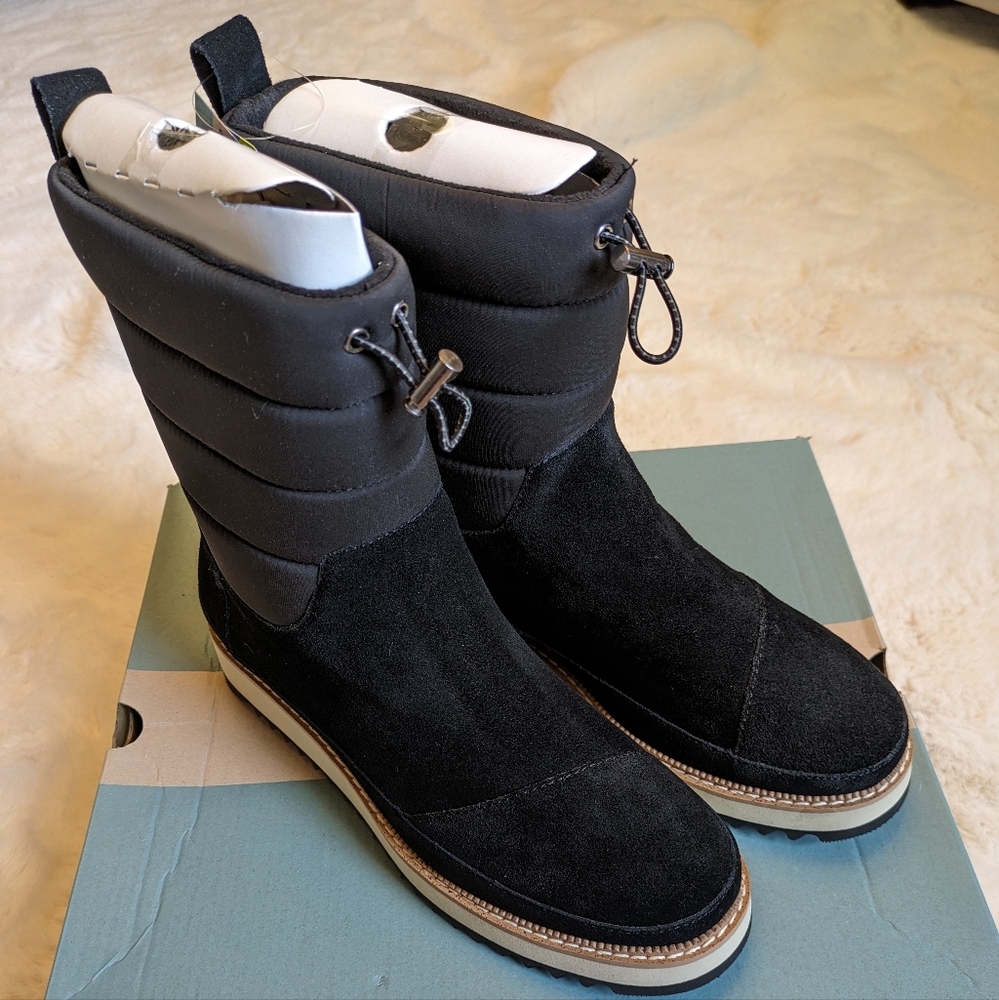 TOMS Makenna Water Resistant Black Suede/Matte Woven